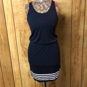 Gap navy racerback dress with white stripes